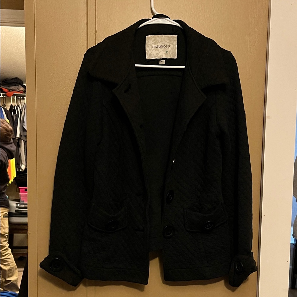 Maurices Black Quilted Coat